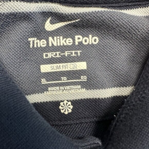 The Nike Polo Shirt Mens Size XL Slim Blue Striped Dri-Fit - Picture 3 of 6
